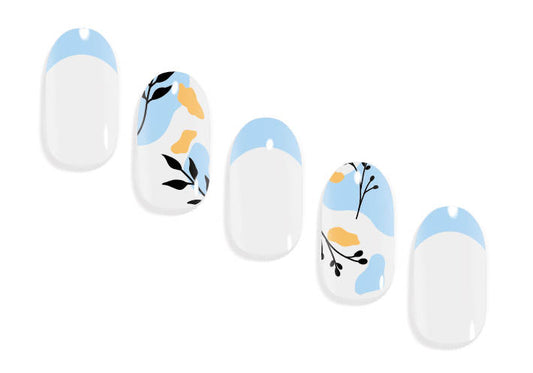 Something blue floral nail art